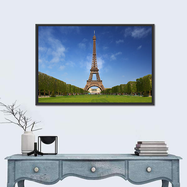 Eiffel Tower in Paris on a Sunny Spring Day Canvas Wall Art