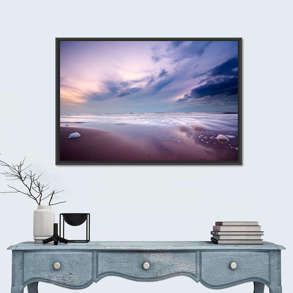 Ocean At Night Canvas Wall Art