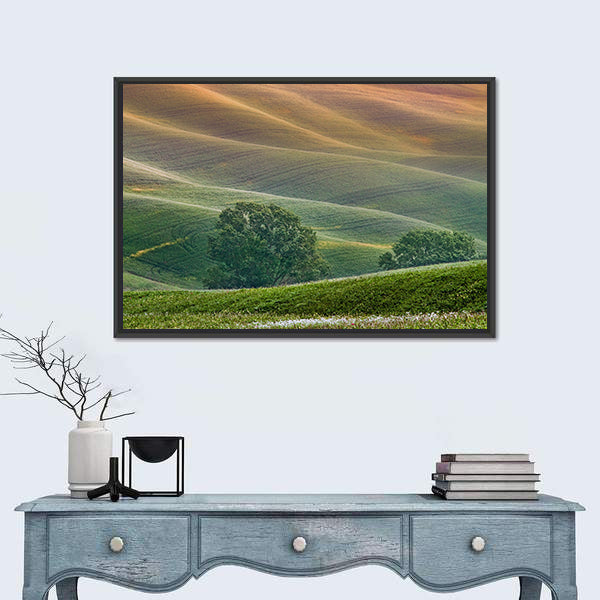 Tuscany Rolling Hills at Golden Hour Canvas Wall Art