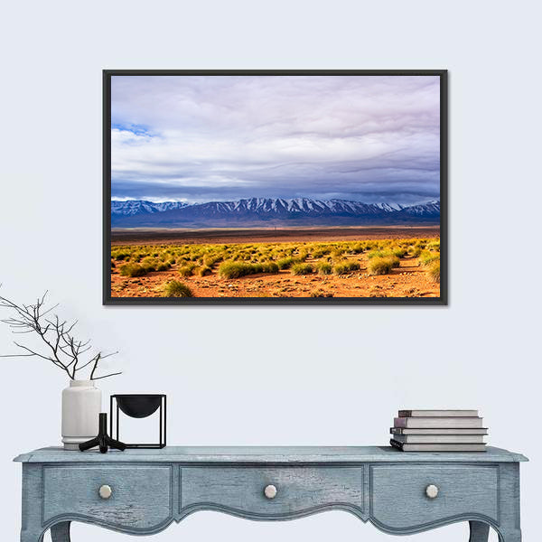 Morocco Desert with Snow-capped Peaks Canvas Wall Art