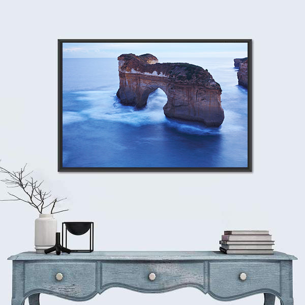 Misty Sea Arch and Limestone Cliffs Canvas Wall Art