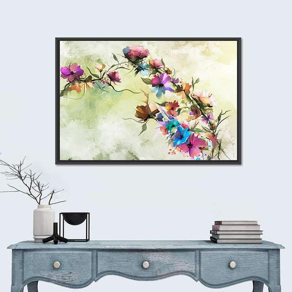 Colorful Abstract Floral Oil Painting Canvas Wall Art