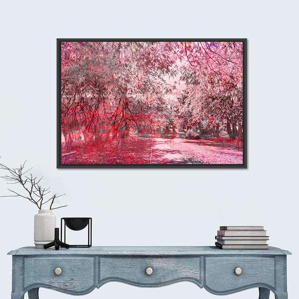 Fantasy Fall Forest Path Canvas Wall Art