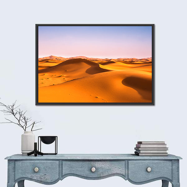 Sahara Sand Dunes at Golden Hour Canvas Wall Art