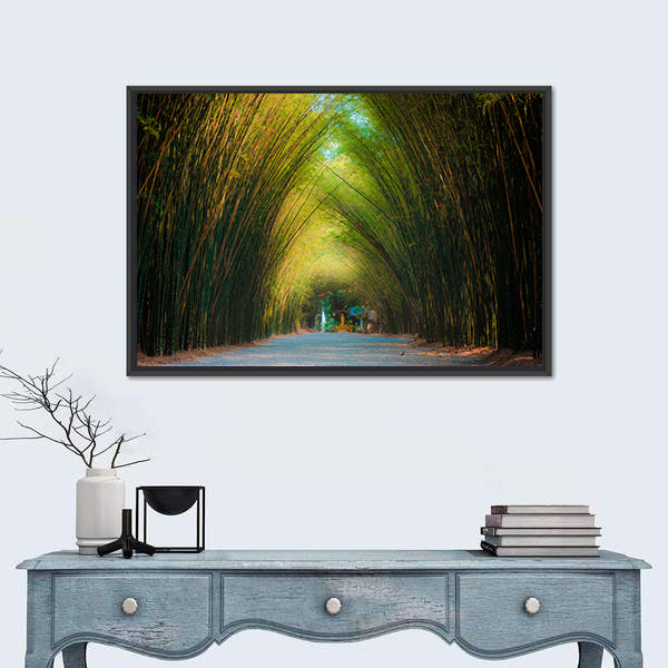 Tunnel Bamboo Trees In Thailand Canvas Wall Art