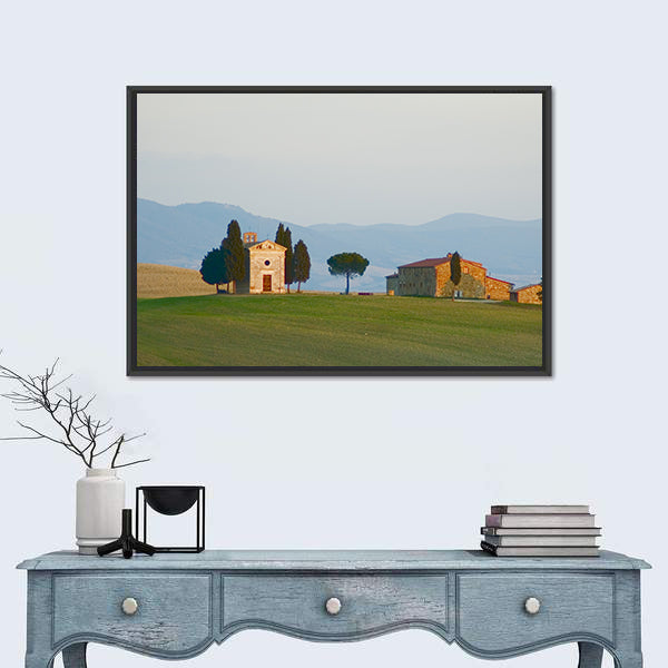 Tuscan Landscape with Cypress Trees Canvas Wall Art