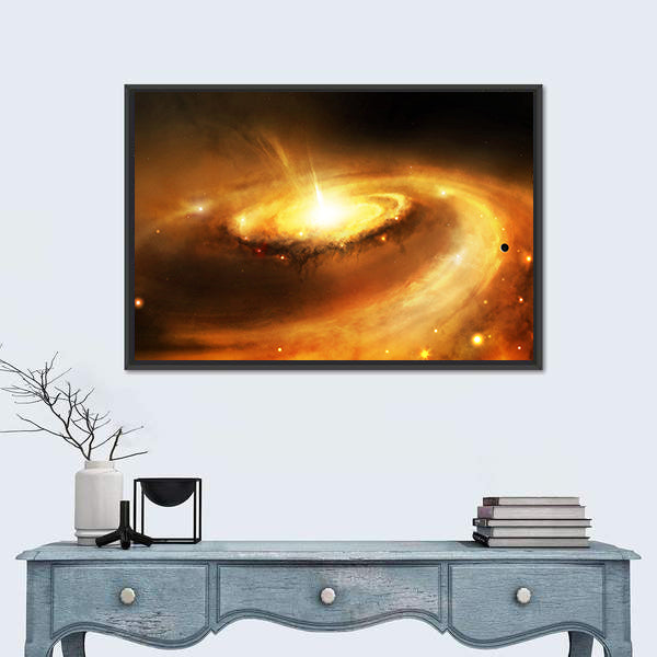 Galaxy Core in Space Canvas Wall Art