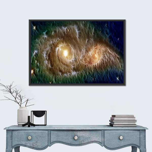 Colliding Fractal Galaxies Canvas Wall Art