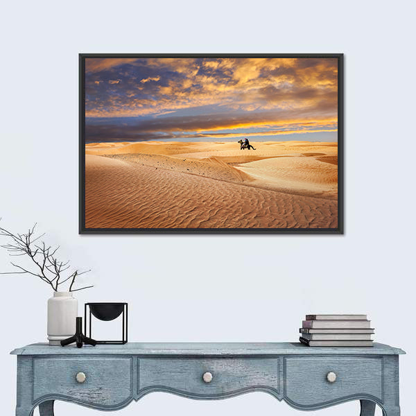 Sahara Desert At Sunrise In Tunisia Canvas Wall Art