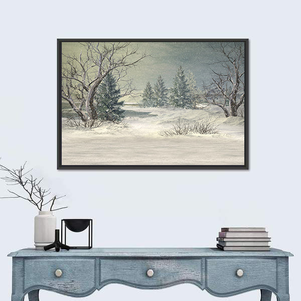 Serene Winter Forest Canvas Wall Art