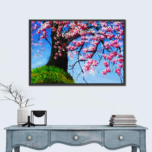 Impasto Cherry Blossom Tree Painting Canvas Wall Art
