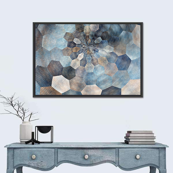 Textured Geometric Spiral Abstract Canvas Wall Art