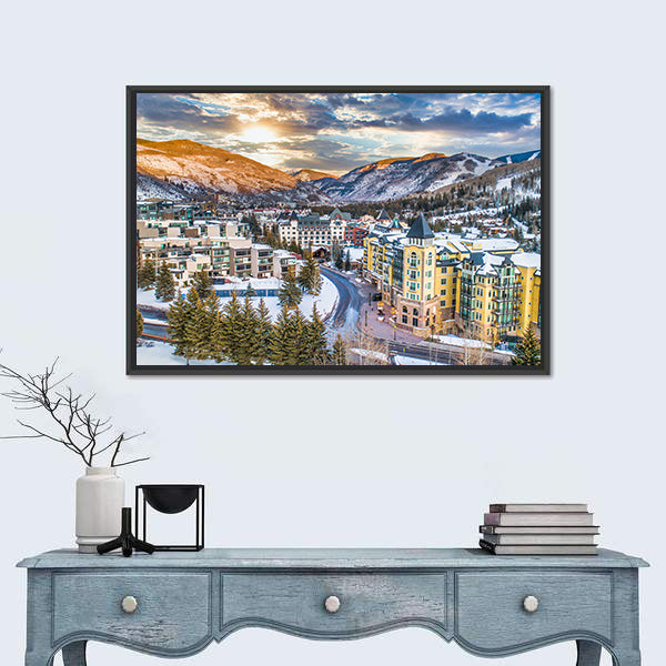 Vail Downtown In Colorado Canvas Wall Art