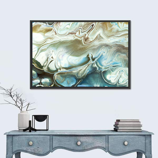 Acrylic Marble Texture with Gold Accents Canvas Wall Art