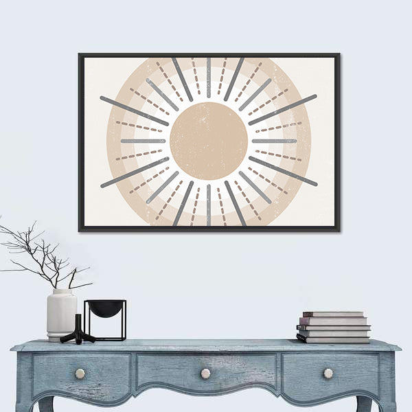 Minimalist Boho Sun Print Canvas Wall Art