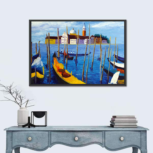 Venetian Gondolas Oil Painting Canvas Wall Art