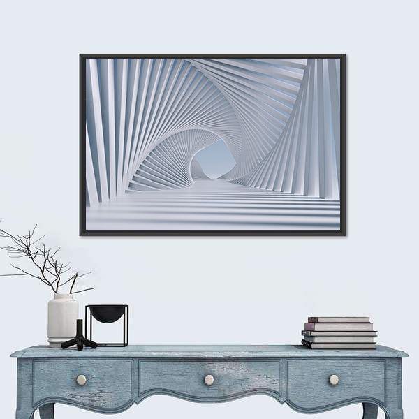 3d Spiral Tunnel Canvas Wall Art