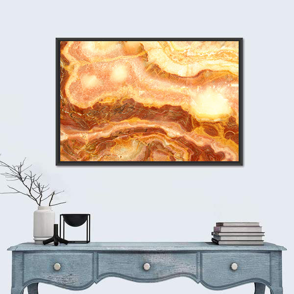 Amber Onyx Marble Layers Canvas Wall Art