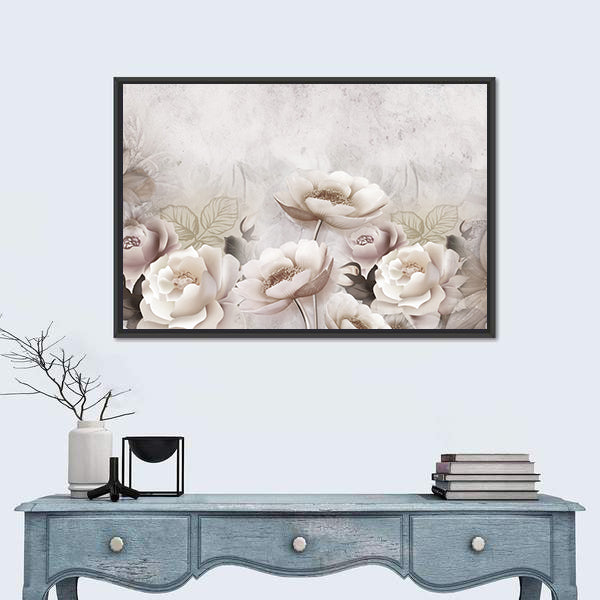 3D Decorative Flowers Canvas Wall Art