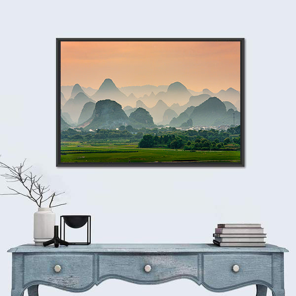 Karst Mountain In Guilin China Canvas Wall Art