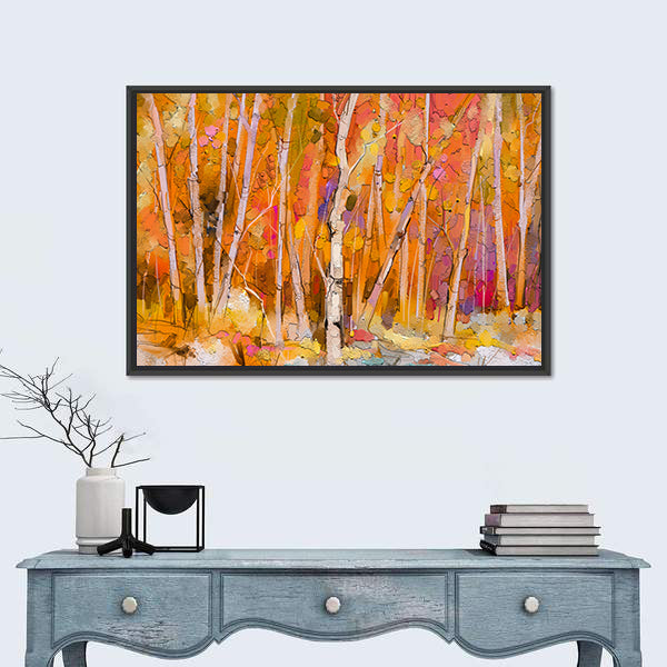 Colorful Aspen Trees Canvas Wall Art