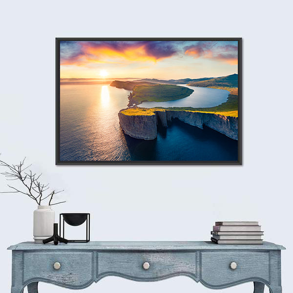 Sorvagsvatn Lake In Vagar Faroe Islands Canvas Wall Art