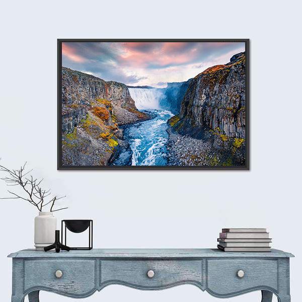 Dettifoss Waterfall In Iceland Canvas Wall Art