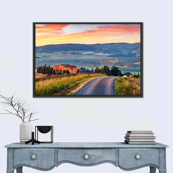 Tuscanian Country Road Canvas Wall Art