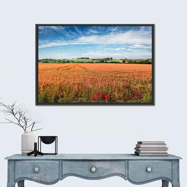 Wheat Field In Tuscany Canvas Wall Art