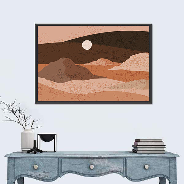 Minimal Desert Landscape Canvas Wall Art