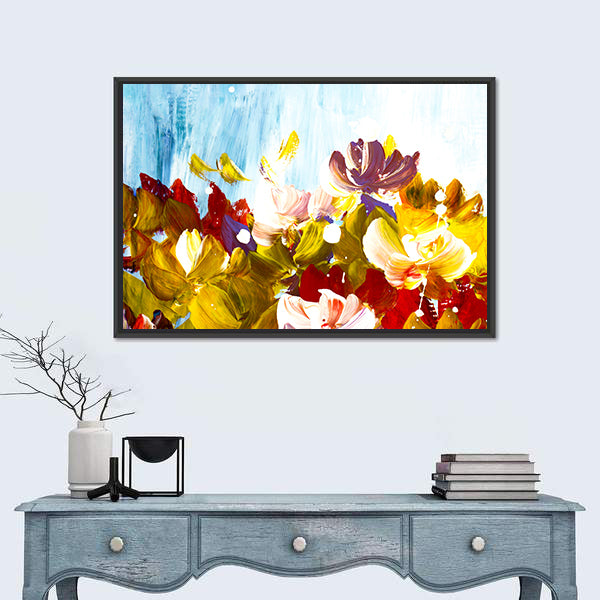 Colorful Abstract Flowers Canvas Wall Art