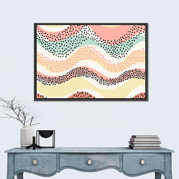 Layered Wavy Pattern Canvas Wall Art