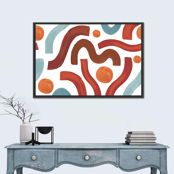 Seamless Geometric Shapes Pattern Canvas Wall Art