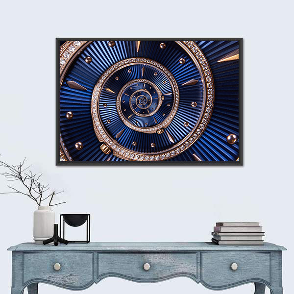 Time Spiral Watch Dial Canvas Wall Art