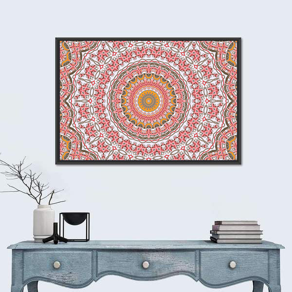 Round Mosaic Mandala Canvas Wall Art