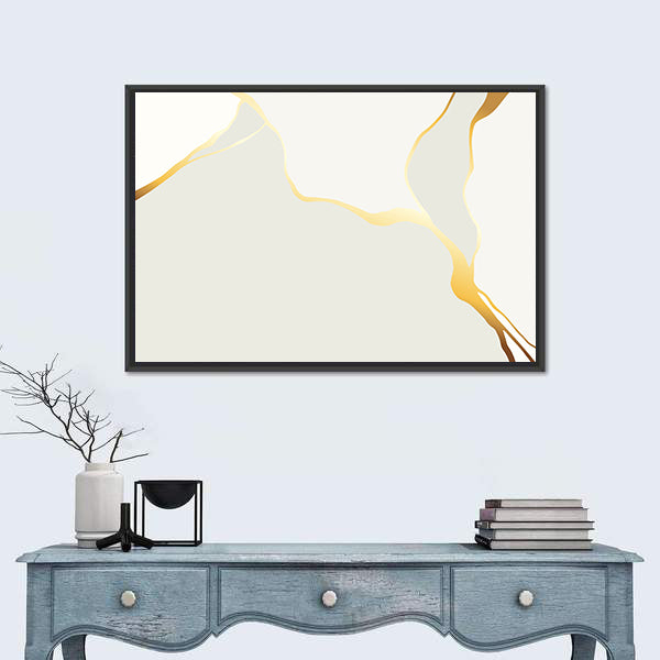 Marble Veining with Gold Accents Canvas Wall Art