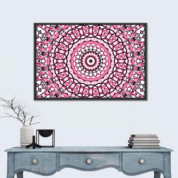 Round Mandala Pattern Canvas Wall Art