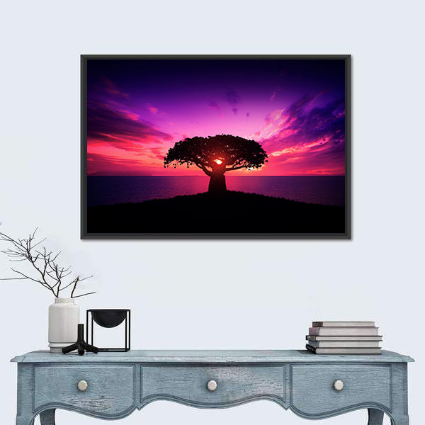Baobab Tree at Sunset Canvas Wall Art