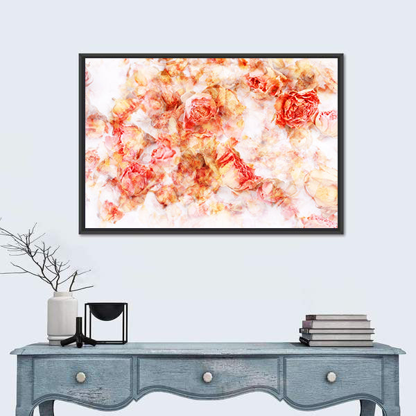 Dry Roses Watercolor Floral Canvas Wall Art