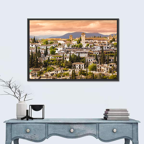 Sunset Over Granada Canvas Wall Art