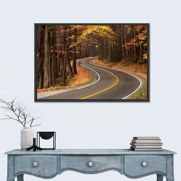 S-curve Road in Great Smokey Mountains Canvas Wall Art