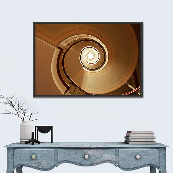 Curvy Spiral Staircase Canvas Wall Art
