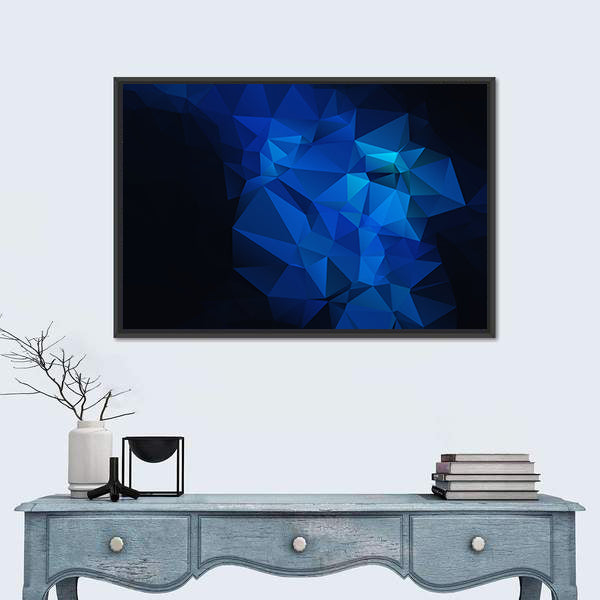 Blue Low-poly Geometric Artwork Canvas Wall Art