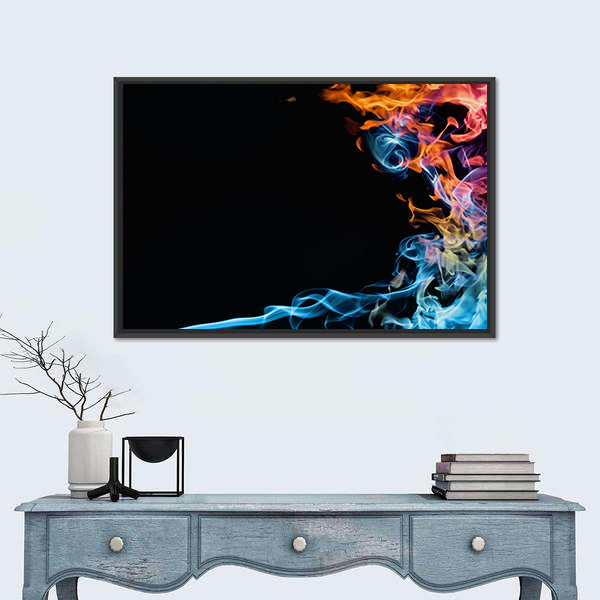 Fire and Smoke Abstract Canvas Wall Art