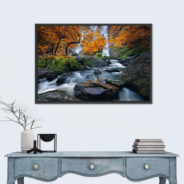 Konglan Waterfall In Kampangpejt Province Thailand Canvas Wall Art
