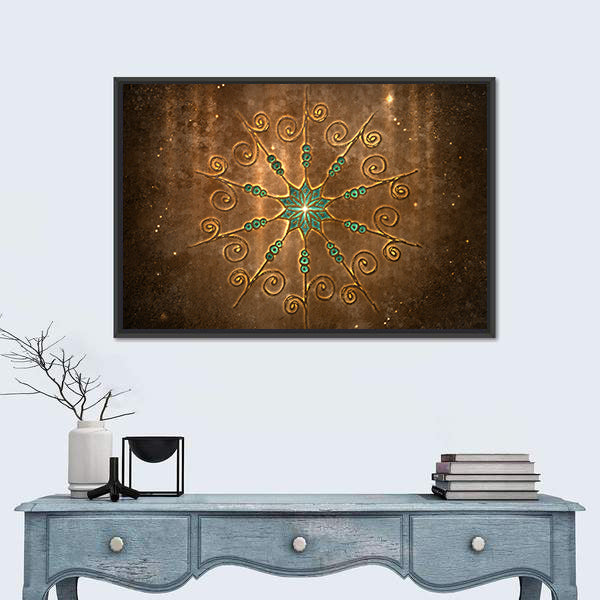 Fabric Style Mandala Canvas Wall Art