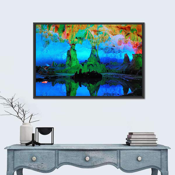 Guilin Limestone Cave with Reflective Pool Canvas Wall Art