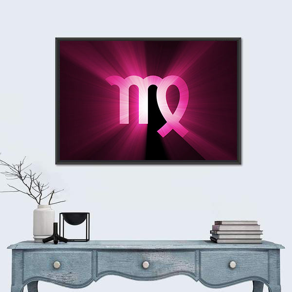 Radiant Virgo Zodiac Symbol Canvas Wall Art
