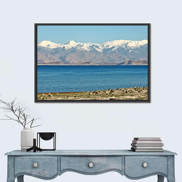 Pamir Mountains And Karakul Lake In Tajikistan Canvas Wall Art