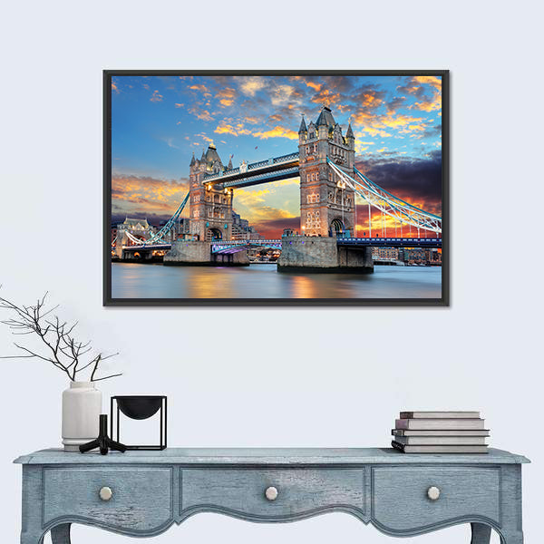 Tower Bridge at Sunset, London Canvas Wall Art